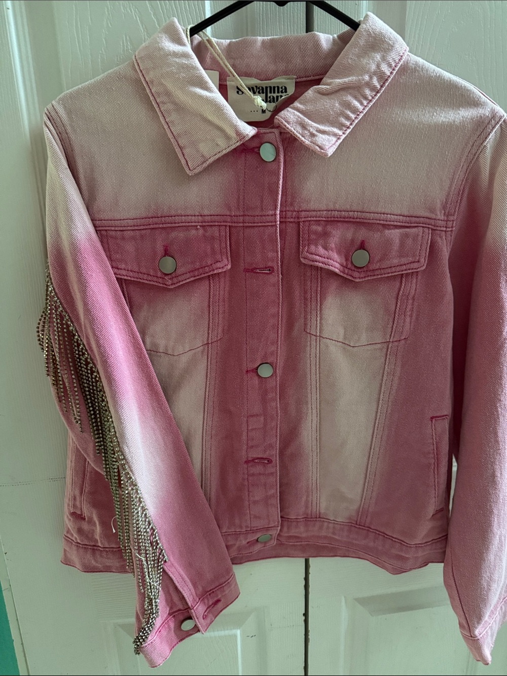 SAVANNA JANE BLING WESTERN STYLE DENIM PINK JACKET NEW WITH TAGS !!
